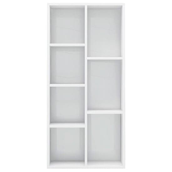 Feivel High Gloss Bookcase With 7 Shelves In White_3