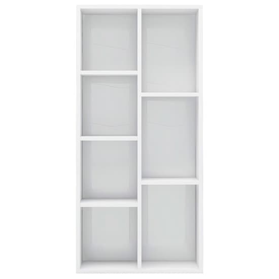 Feivel High Gloss Bookcase With 7 Shelves In White Furniture in Fashion