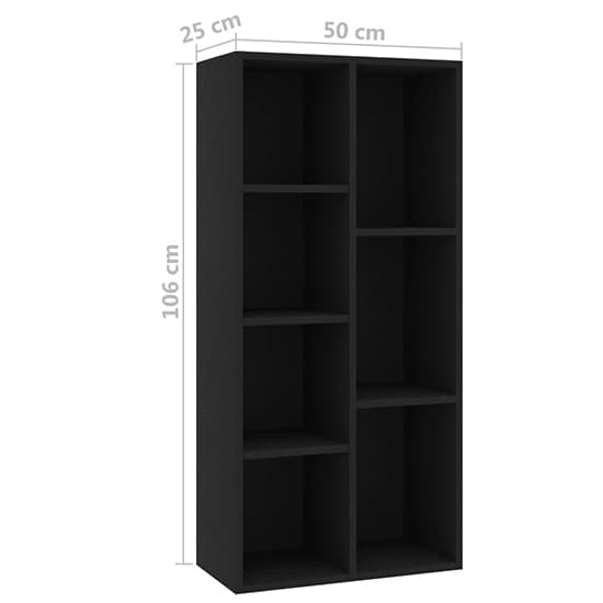 Feivel Wooden Bookcase With 7 Shelves In Black_4