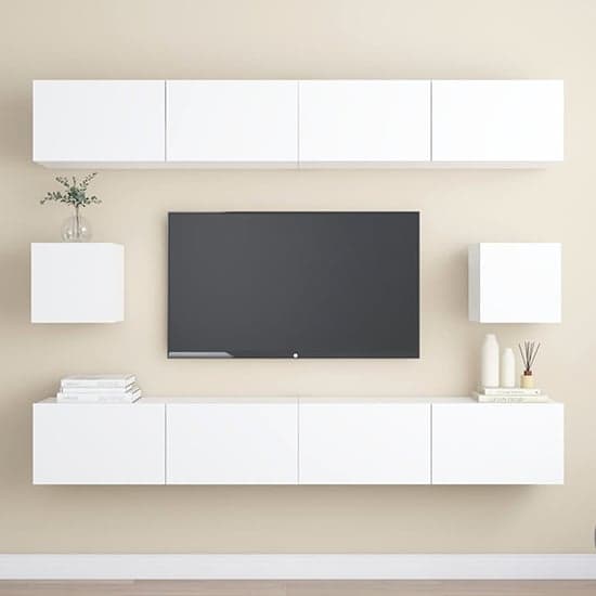 Feleti Wall Hung Wooden Entertainment Unit In White_1