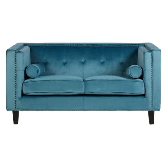 Felisen Upholstered Velvet 2 Seater Sofa In Blue_2