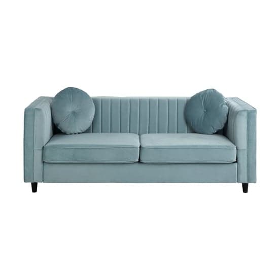 Lismore Upholstered Velvet 3 Seater Sofa In Midnight Green_2