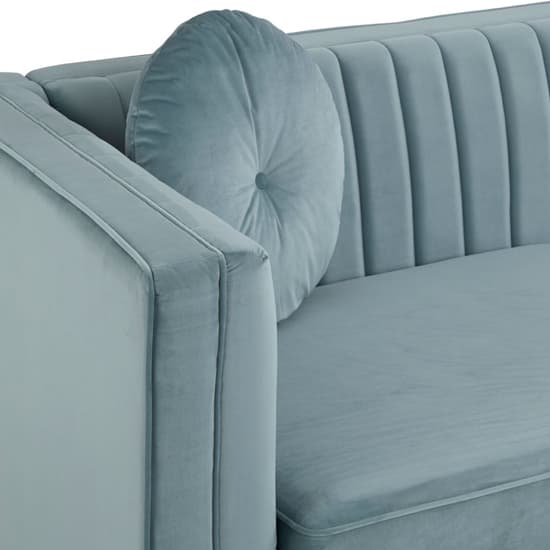Lismore Upholstered Velvet 3 Seater Sofa In Midnight Green_5