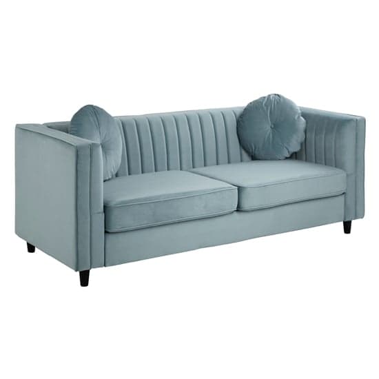 Lismore Upholstered Velvet 3 Seater Sofa In Midnight Green_1
