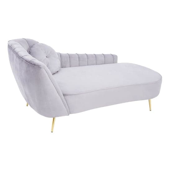Felizio Left Arm Velvet Lounge Chaise Chair In Grey_1