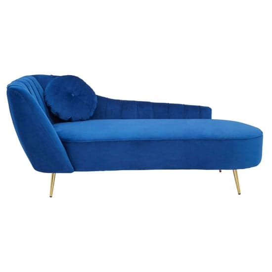 Felizio Left Arm Velvet Lounge Chaise Chair In Midnight Blue_2