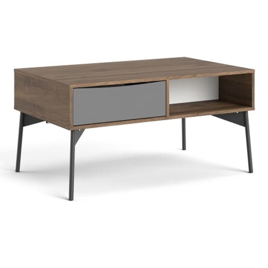 Felton Wooden 1 Drawer Coffee Table In Grey And Walnut_3