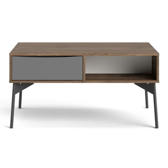 Felton Wooden 1 Drawer Coffee Table In Grey And Walnut_5