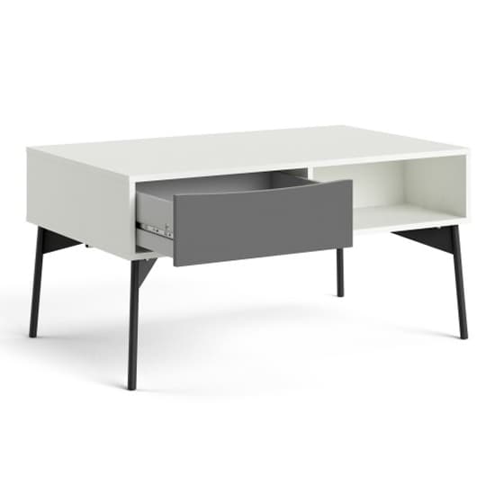 Felton Wooden 1 Drawer Coffee Table In Grey And White_3