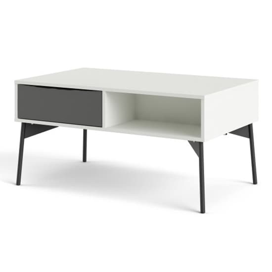 Felton Wooden 1 Drawer Coffee Table In Grey And White_5