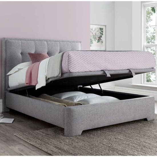 Felton Marbella Fabric Ottoman Double Bed In Grey_2