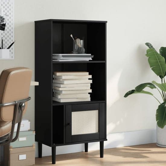 Fenland Wooden Bookcase With 2 Shelves In Black_1