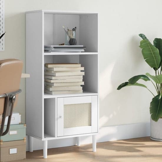 Fenland Wooden Bookcase With 2 Shelves In White_1