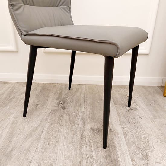 Ferndale Grey Faux Leather Dining Chairs In Pair_3