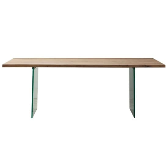 Ferno Large Wooden Dining Table With Glass Legs In Natural_2