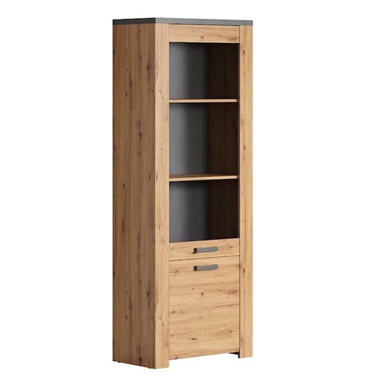 Fero Display Cabinet Tall In Artisan Oak And Matera With LED_6