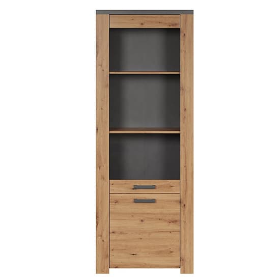 Fero Display Cabinet Tall In Artisan Oak And Matera With LED_7