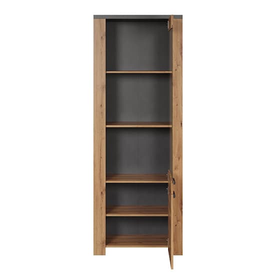 Fero Display Cabinet Tall In Artisan Oak And Matera With LED_8