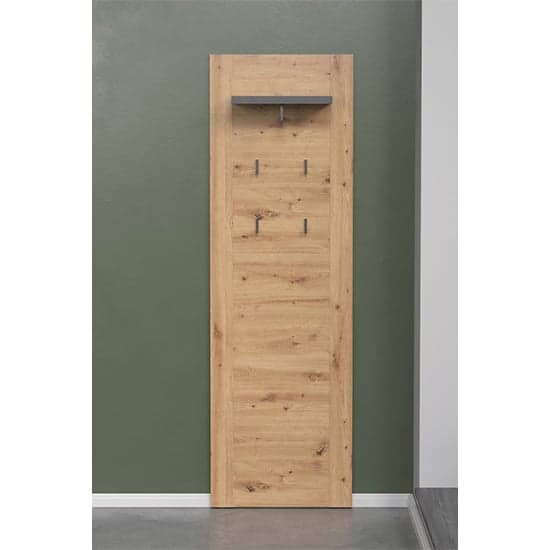 Fero Wooden Hallway Coat Rack Panel In Artisan Oak And Matera_3