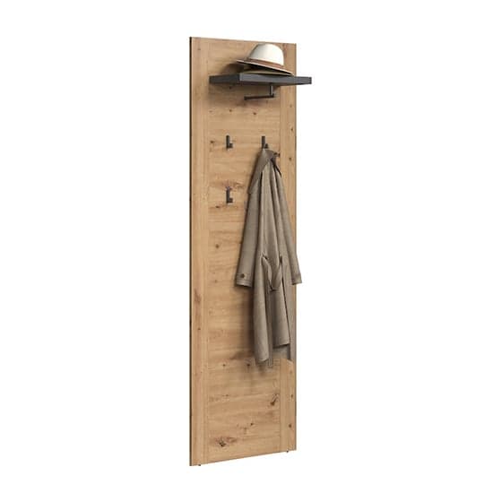 Fero Wooden Hallway Coat Rack Panel In Artisan Oak And Matera_4