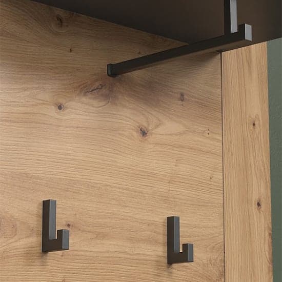 Fero Wooden Hallway Coat Rack Panel In Artisan Oak And Matera_6
