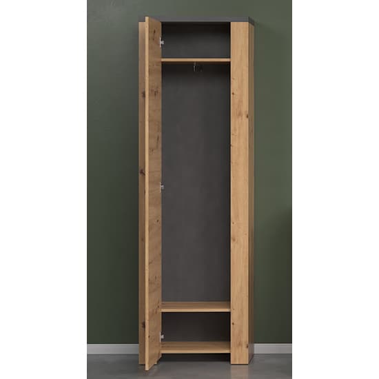 Fero Wooden Hallway Storage Cabinet In Artisan Oak And Matera_3