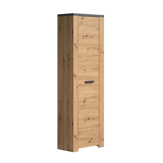 Fero Wooden Hallway Storage Cabinet In Artisan Oak And Matera_4