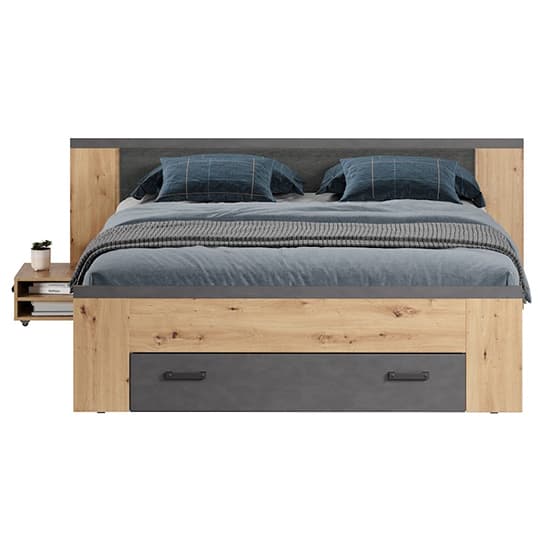 Fero Wooden King Size Bed With Storage In Artisan Oak Matera_4