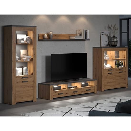 Fero Living Furniture Set 1 In Artisan Oak And Matera With LED_2