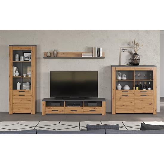 Fero Living Furniture Set 1 In Artisan Oak And Matera With LED_3