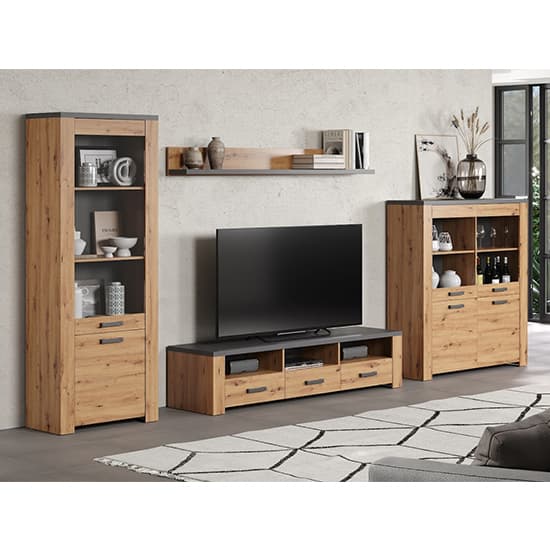 Fero Living Furniture Set 1 In Artisan Oak And Matera With LED_4