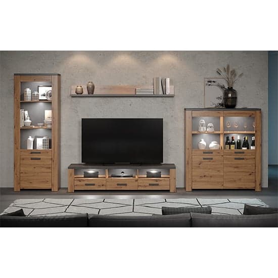 Fero Living Furniture Set 1 In Artisan Oak And Matera With LED_1