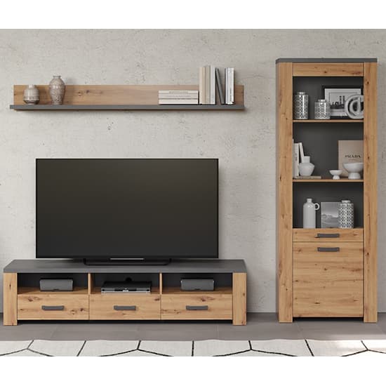 Fero Living Furniture Set In Artisan Oak And Matera With LED_3
