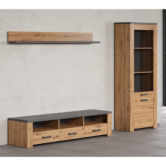 Fero Living Furniture Set In Artisan Oak And Matera With LED_5