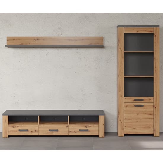 Fero Living Furniture Set In Artisan Oak And Matera With LED_6