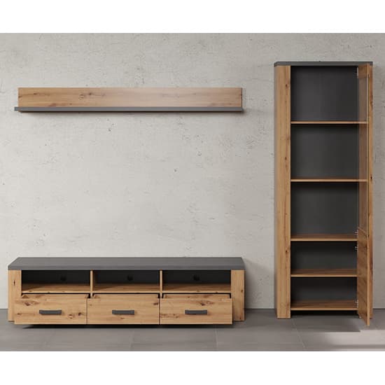 Fero Living Furniture Set In Artisan Oak And Matera With LED_7