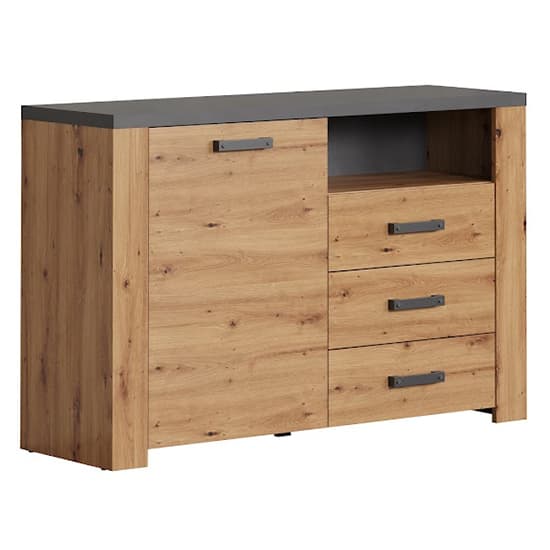 Fero Sideboard With 1 Door 3 Drawers In Artisan Oak With LED_8