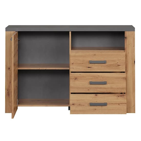 Fero Sideboard With 1 Door 3 Drawers In Artisan Oak With LED_9