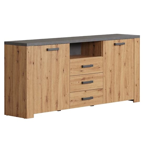 Fero Sideboard With 2 Doors 3 Drawers In Artisan Oak With LED_8