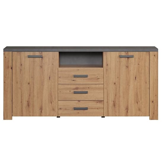 Fero Sideboard With 2 Doors 3 Drawers In Artisan Oak With LED_9