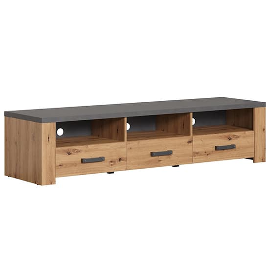 Fero TV Stand With 3 Drawers In Artisan Oak And Matera With LED_6