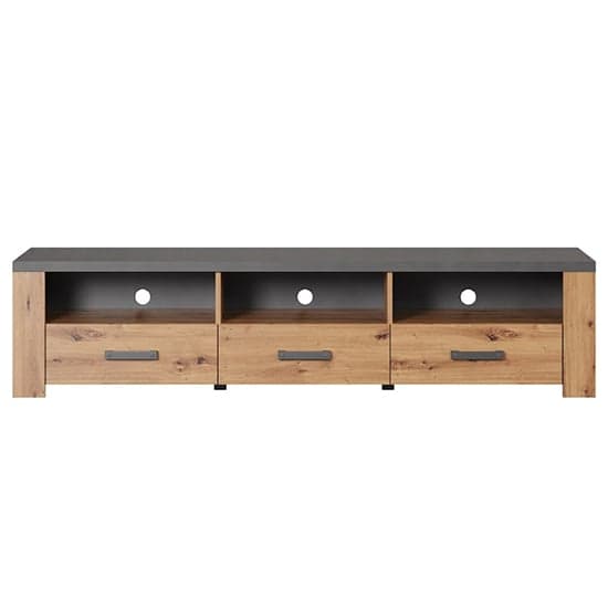 Fero TV Stand With 3 Drawers In Artisan Oak And Matera With LED_7