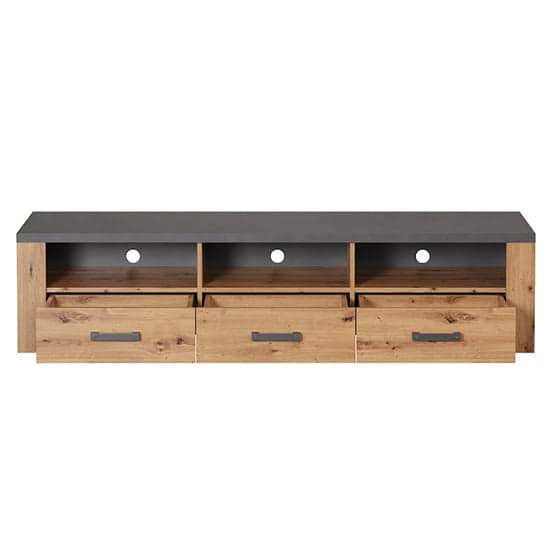 Fero TV Stand With 3 Drawers In Artisan Oak And Matera With LED_8