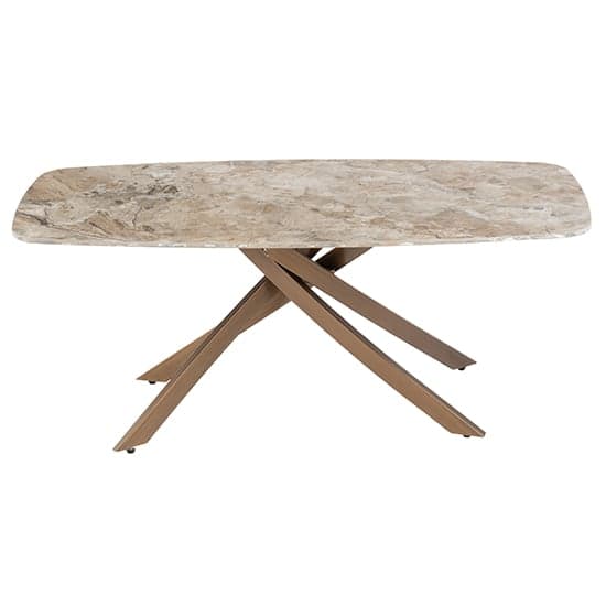 Ferris Marble Coffee Table in Brown With Brass Legs_2