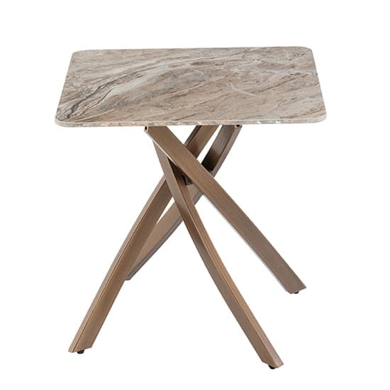 Ferris Marble End Table in Brown With Brass Legs_2