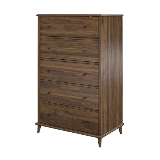 Ferris Wooden Chest Of 5 Drawers In Walnut_3