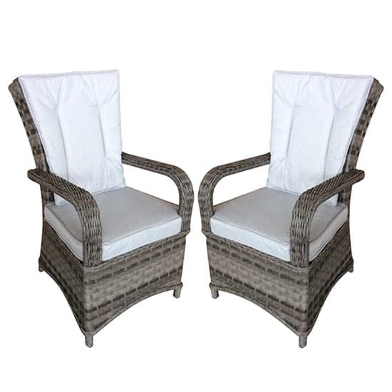Fetsa Outdoor Flat Brown Weave Dining Armchairs In Pair_1
