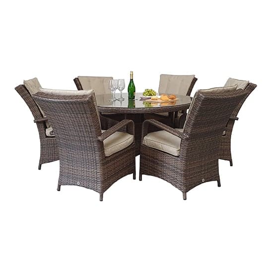Fetsa Outdoor Round 135cm Dining Table In Flat Brown Weave_2