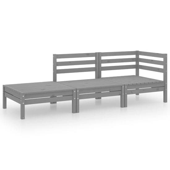 Fico Solid Pinewood 3 Piece Garden Lounge Set In Grey_2