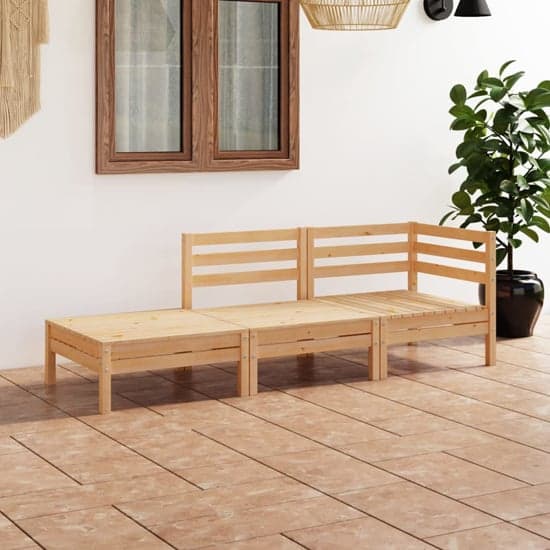 Fico Solid Pinewood 3 Piece Garden Lounge Set In Natural_1